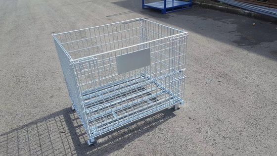 Warehouse Mesh Box Foldable Wire Container Foldable Stackable