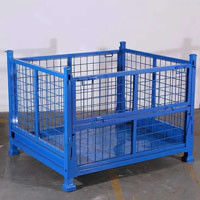 Customized Stackable Stackable Pallet Cage Heavy Duty Steel Bulk Bins 1000kg Load Capacity