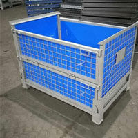 Customized Stackable Stackable Pallet Cage Heavy Duty Steel Bulk Bins 1000kg Load Capacity