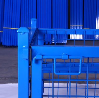 Customized Stackable Stackable Pallet Cage Heavy Duty Steel Bulk Bins 1000kg Load Capacity