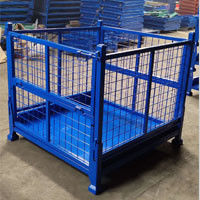 Transport Heavy Duty Storage Metal Pallet Box Industrial Folding Metal Pallet Cage