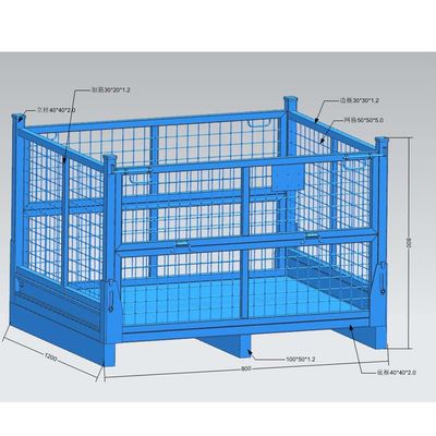Customized Industrial Warehouse stackable pallet boxes Heavy Duty Storage Cage