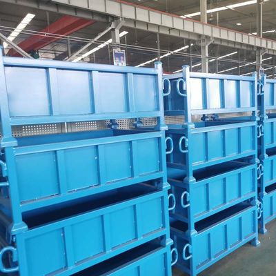 Durability Industrial Steel Grid Metal Box Pallet For Warehouse Stacking Storage Box