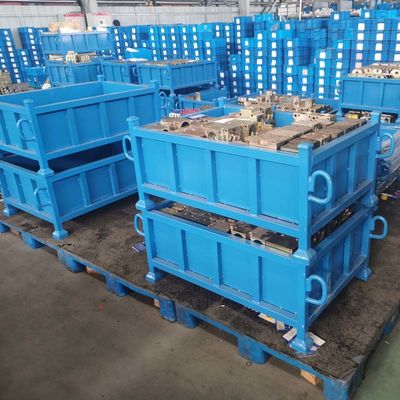 Durability Industrial Steel Grid Metal Box Pallet For Warehouse Stacking Storage Box