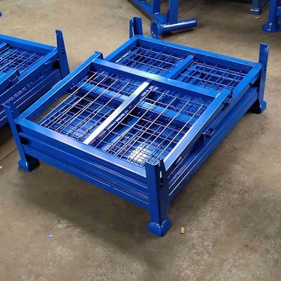 Heavy Duty Folding Metal Pallet Box For Industrial Storage And Packaging