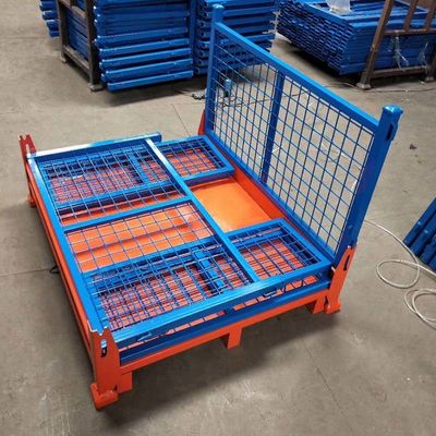 Heavy Duty Stackable Metal Pallet Cage For Warehouse Storage Mesh Bins