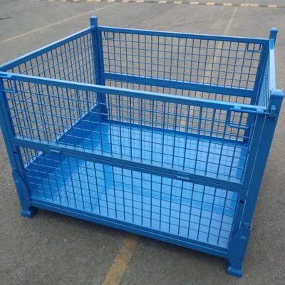 Durable Galvanized Steel Wire Mesh Container Stackable Box Metal Storage