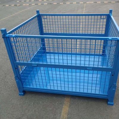Durable Galvanized Steel Wire Mesh Container Stackable Box Metal Storage