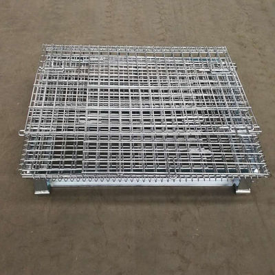 Medium Duty Foldable Stackable Large Wire Mesh Container Rust Resistant 500-1000KG Capacity