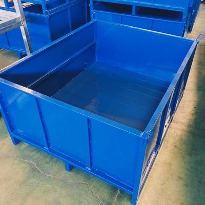 Industrial Warehouse Storage Grid Metal Pallet Box Stackable High Durability