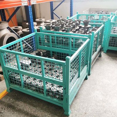 Industrial Warehouse Grid Metal Pallet Box With Foldable And Multiple Colors