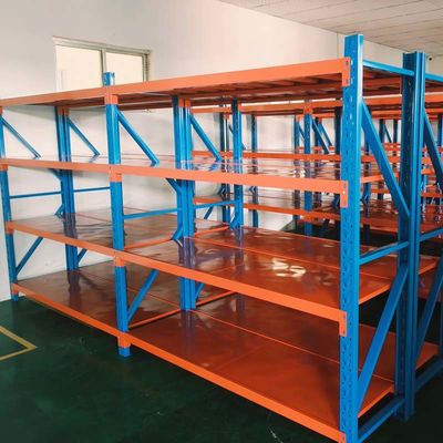 Rivet Customizable 5 shelf metal storage rack In Black / Orange / Blue