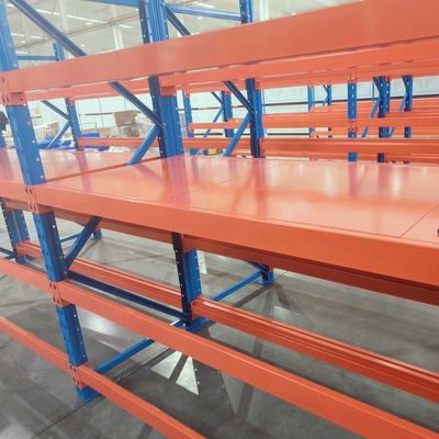 Orange Blue Adjustable Metal Boltless Industrial Shelving And Racks 5 Shelves