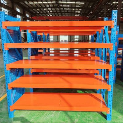 Rivet Customizable 5 shelf metal storage rack In Black / Orange / Blue